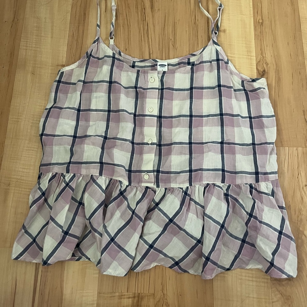 Old Navy purple navy and white plain tank top